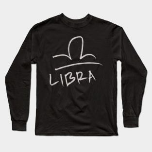 Hand Drawn Libra Zodiac Signs Long Sleeve T-Shirt